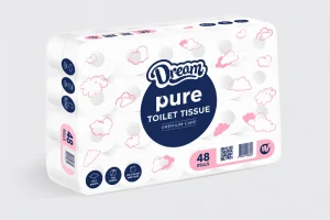 Bulk toilet paper case of 48 premium soft 1-ply rolls