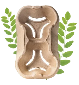 2 COMPARTMENT CUP HOLDER - BIODEGRADABLE 600'S